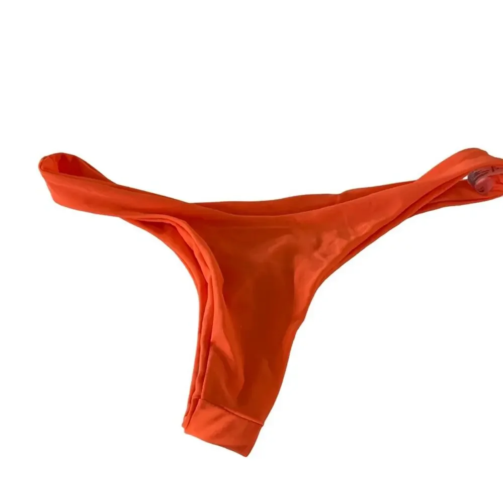 Bright orange bikini bottom thong size L no brand on item - Picture 2 of 4